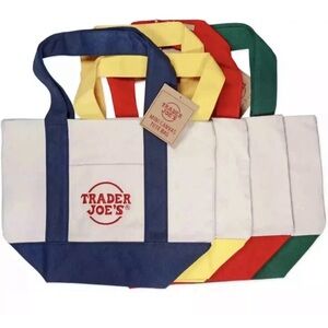 Trader Joe’s Mini Canvas Tote Bags 4 Colors • NWY 2025